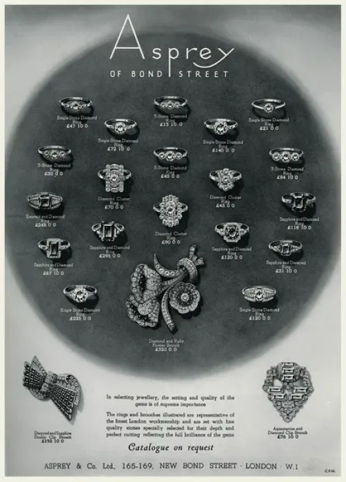 Framed Print : Advert for Asprey rings 1938 Framed Print : Advert for Asprey rings 1938