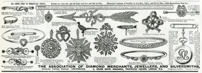 Framed Print : Advert for Association of Diamond Merchants Jewellers 1896