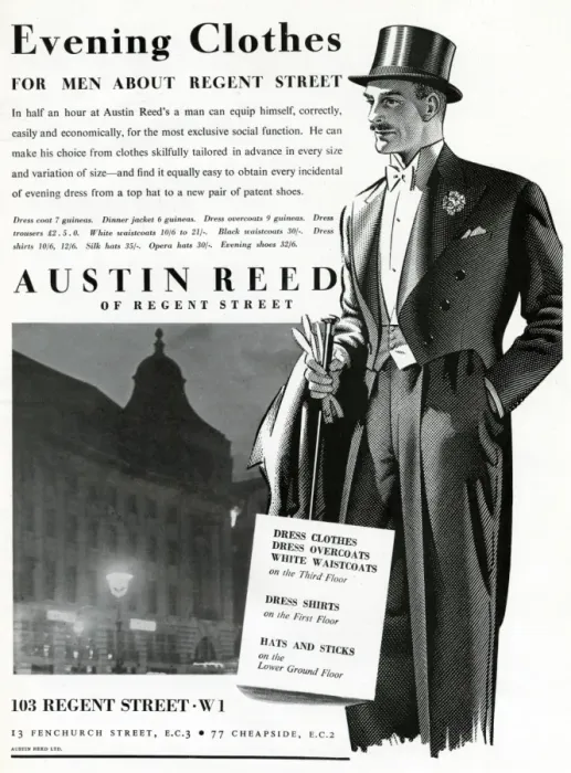 Framed Print : Advert for Austin Reed evening clothes 1937 Framed Print : Advert for Austin Reed evening clothes 1937