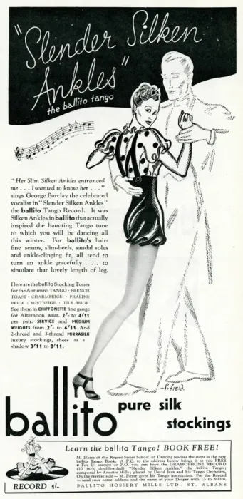 Framed Print : Advert for Ballito pure silk stockings 1938 Framed Print : Advert for Ballito pure silk stockings 1938