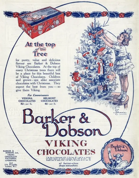 Framed Print : Advert for Barker & Dobson Viking chocolates 1923 Framed Print : Advert for Barker & Dobson Viking chocolates 1923