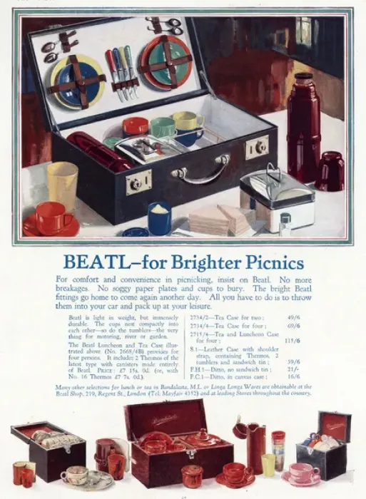 Framed Print : Advert for Beatl picnic basket 1930 Framed Print : Advert for Beatl picnic basket 1930