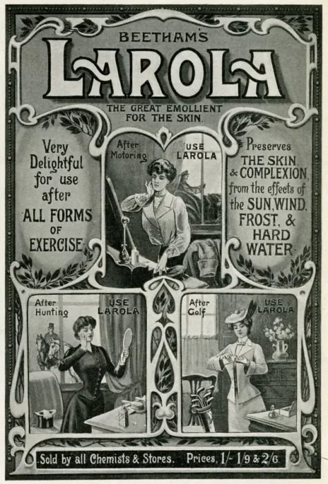 Framed Print : Advert for Beethams Larola skin care 1904 Framed Print : Advert for Beethams Larola skin care 1904