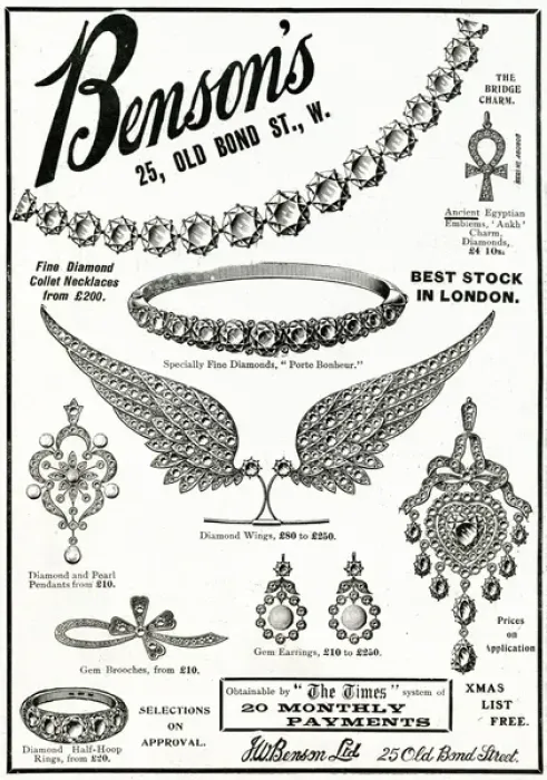 Framed Print : Advert for Bensons Edwardian jewellery 1906 Framed Print : Advert for Bensons Edwardian jewellery 1906