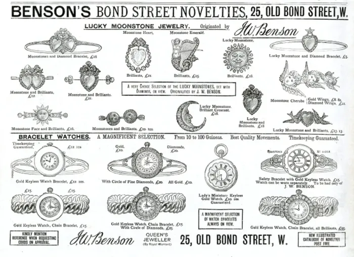 Framed Print : Advert for Bensons jewellery and bracelet watches 1889 Framed Print : Advert for Bensons jewellery and bracelet watches 1889