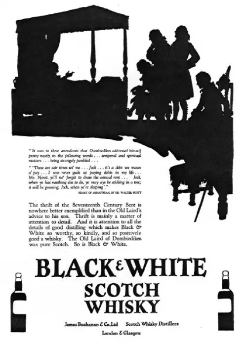 Framed Print : Advertisement for Black & White Whisky Framed Print : Advertisement for Black & White Whisky