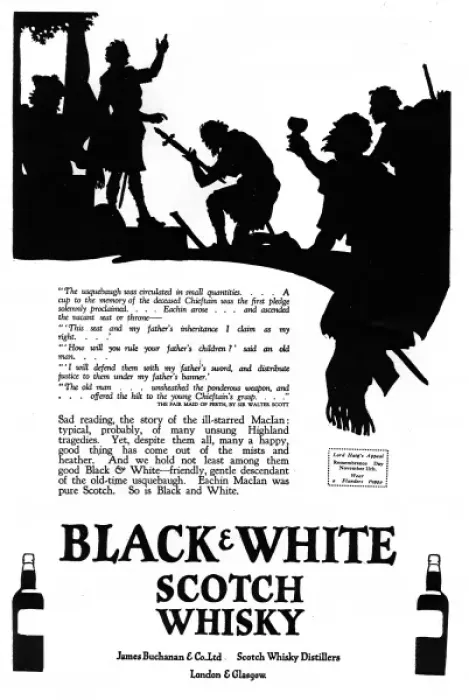 Framed Print : Advertisement for Black & White Whisky