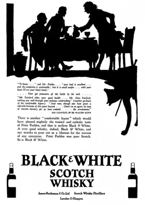 Framed Print : Advertisement for Black & White Whisky