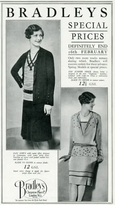 Framed Print : Advert for Bradleys womens clothing 1929 Framed Print : Advert for Bradleys womens clothing 1929