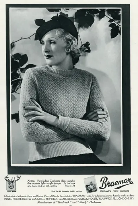 Framed Print : Advert for Braemar Scotlands finest knitwear 1935 Framed Print : Advert for Braemar Scotlands finest knitwear 1935