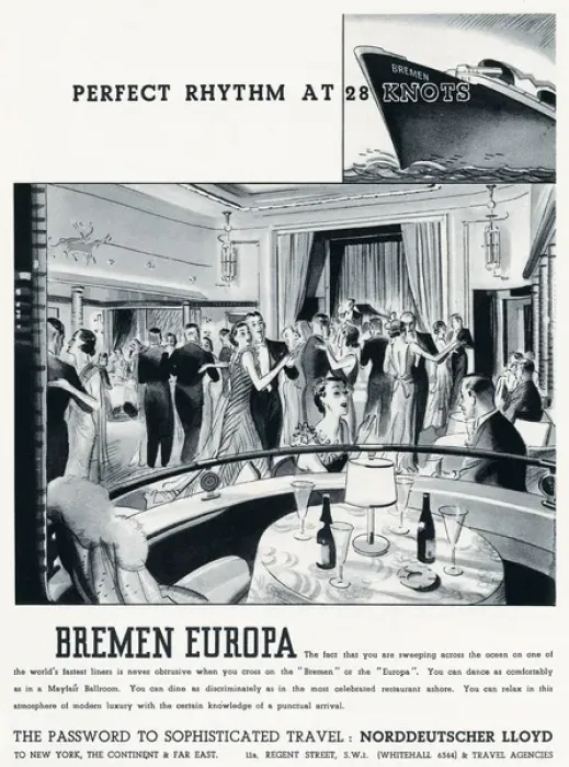 Framed Print : Advert for Bremen & Europa German ocean liners 1937 Framed Print : Advert for Bremen & Europa German ocean liners 1937