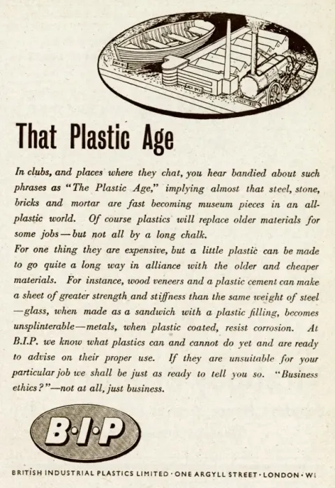 Framed Print : Advert for British Industrial Plastic Limited 1943 Framed Print : Advert for British Industrial Plastic Limited 1943
