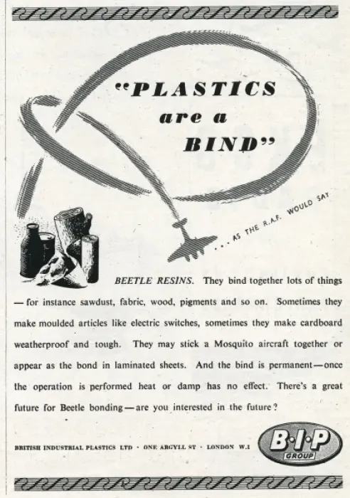 Framed Print : Advert for British Industrial Plastic Limited 1944 Framed Print : Advert for British Industrial Plastic Limited 1944