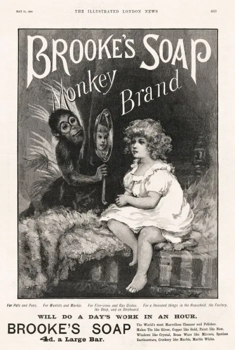 Framed Print : Advertisement for Brookes Monkey Brand Household Soap Framed Print : Advertisement for Brookes Monkey Brand Household Soap