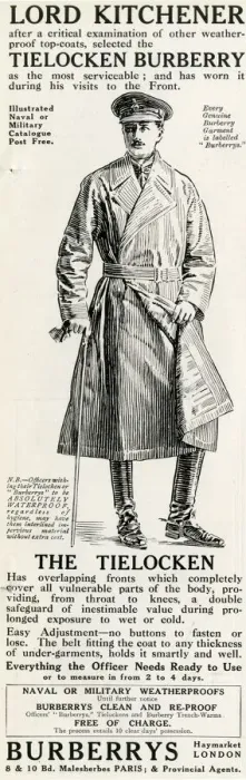 Framed Print : Advertisement for the Burberry Tielocken trench coat, as endorsed Framed Print : Advertisement for the Burberry Tielocken trench coat, as endorsed