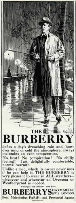 Framed Print : Advert for Burberry trench coat 1924 Framed Print : Advert for Burberry trench coat 1924