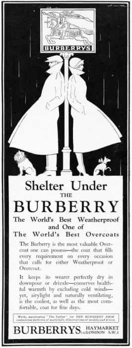Framed Print : Advert for Burberry weatherproof coats 1927 Framed Print : Advert for Burberry weatherproof coats 1927