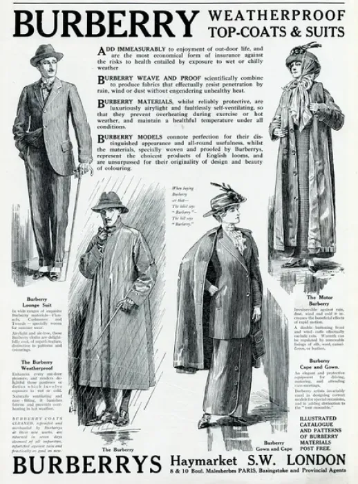Framed Print : Advert for Burberry weatherproof top-coats and suits 1913 Framed Print : Advert for Burberry weatherproof top-coats and suits 1913