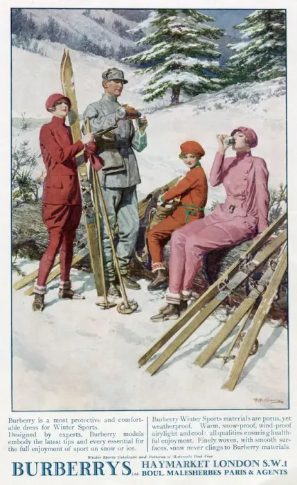 Framed Print : Advert for Burberry winter sports wear 1926 Framed Print : Advert for Burberry winter sports wear 1926