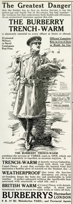Framed Print : Advert for Burberrys weather proof trench coats 1916 Framed Print : Advert for Burberrys weather proof trench coats 1916