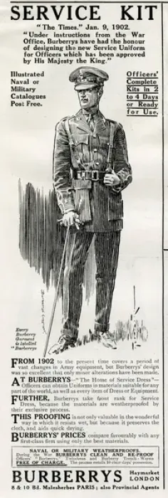 Framed Print : Advert for Burberrys WWI service coats 1916