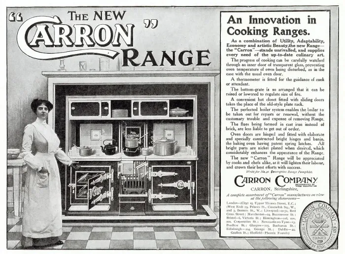 Framed Print : Advert for Carron Company - Cooking Range 1910