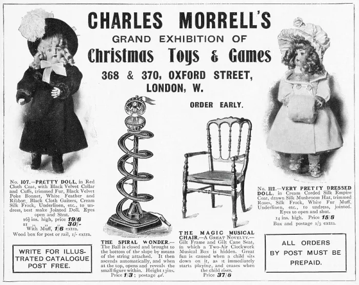 Framed Print : Advert for Charles Morrell's Christmas Toys 1906