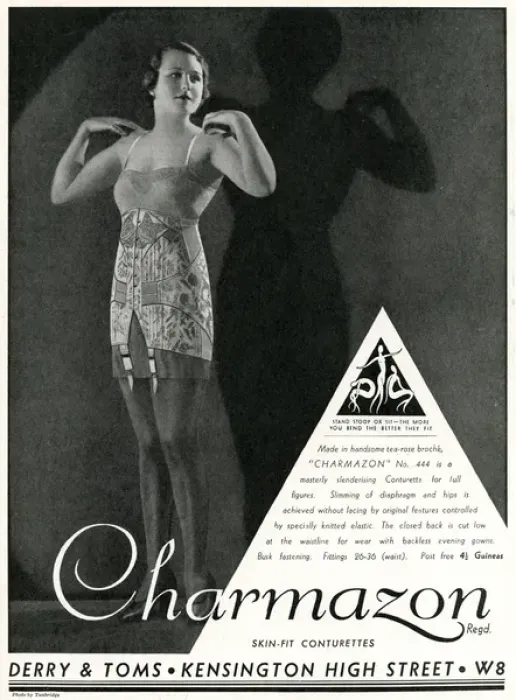Framed Print : Advert for Charmazon womens underwear 1933 Framed Print : Advert for Charmazon womens underwear 1933