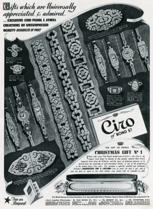 Framed Print : Advert for Ciro jewellery 1937 Framed Print : Advert for Ciro jewellery 1937