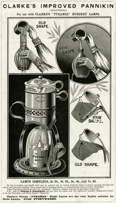 Framed Print : Advert for Clarkes babies food warmer 1892