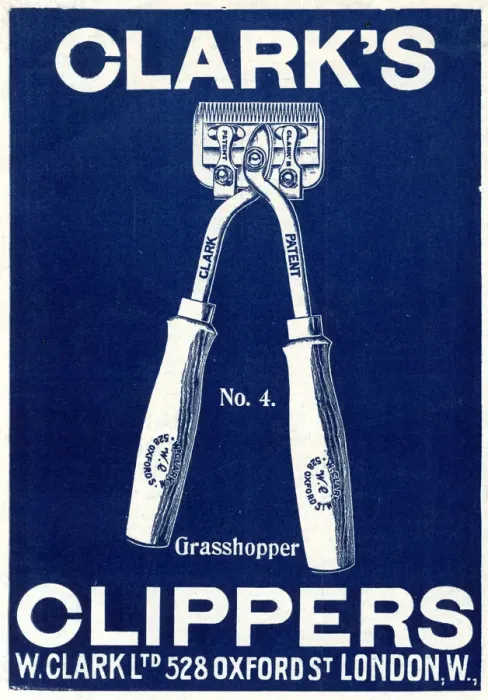 Framed Print : Advert for Clarks grasshopper clippers 1908 Framed Print : Advert for Clarks grasshopper clippers 1908