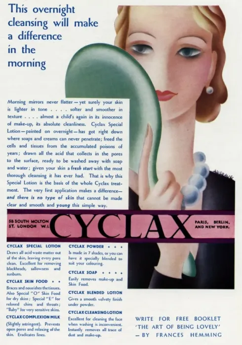 Framed Print : Advert for Cyclax cleansing lotion 1931 Framed Print : Advert for Cyclax cleansing lotion 1931