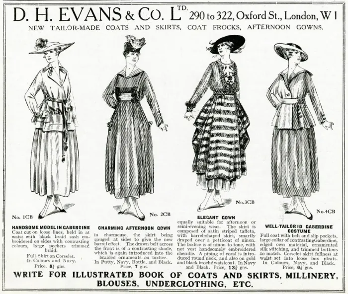 Framed Print : Advert for D. H Evans womens clothes 1917 Framed Print : Advert for D. H Evans womens clothes 1917