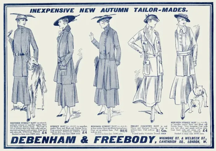 Framed Print : Advert for Debenham & Freebody autumn tailor mades 1915 Framed Print : Advert for Debenham & Freebody autumn tailor mades 1915
