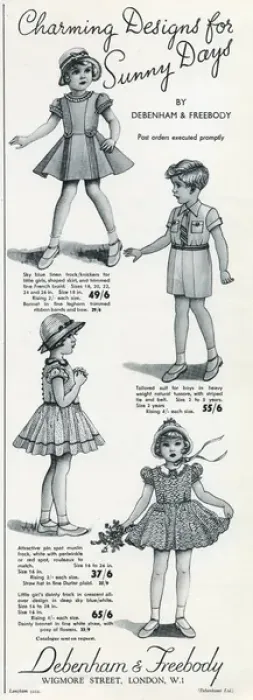 Framed Print : Advert for Debenham & Freebody childrens summer wear 1939