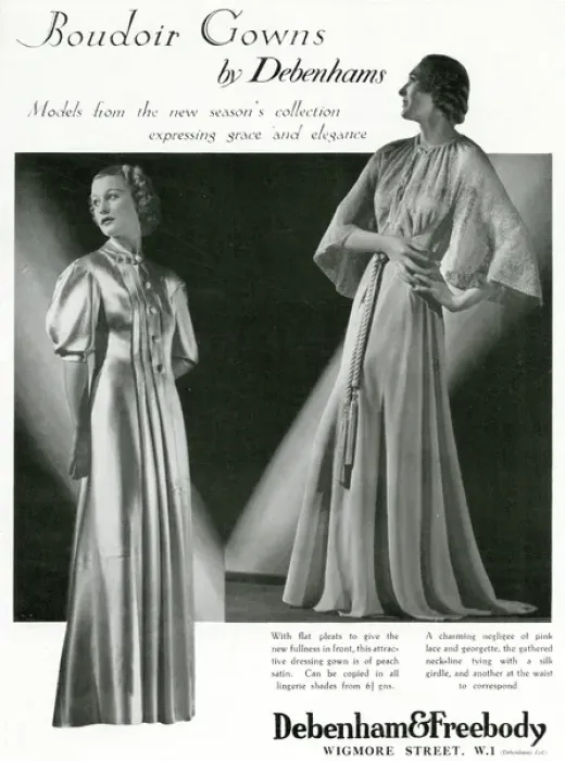 Framed Print : Advert for Debenham & Freebody dressing gown & negligee 1937 Framed Print : Advert for Debenham & Freebody dressing gown & negligee 1937