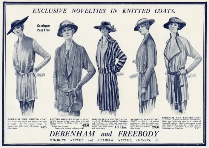 Framed Print : Advert for Debenham & Freebody knitted coats 1915 Framed Print : Advert for Debenham & Freebody knitted coats 1915