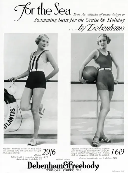 Framed Print : Advert for Debenham & Freebody swimming suits 1933 Framed Print : Advert for Debenham & Freebody swimming suits 1933