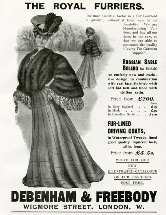 Framed Print : Advert for Debenham & Freebody womens fur garments 1905