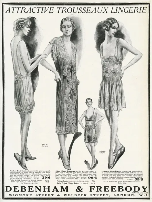 Framed Print : Advert for Debenham & Freebody womens lingerie 1929 Framed Print : Advert for Debenham & Freebody womens lingerie 1929