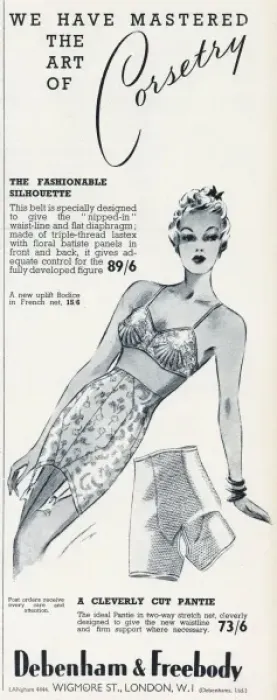 Framed Print : Advert for Debenham & Freebody womens lingerie 1940 Framed Print : Advert for Debenham & Freebody womens lingerie 1940
