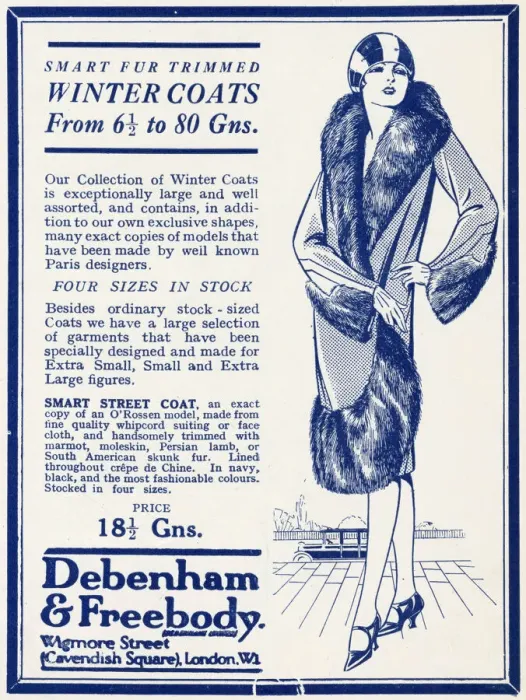 Framed Print : Advert for Debenham & Freebody womens winter coats 1927