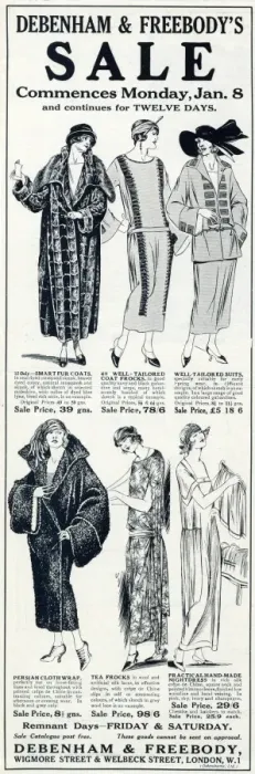 Framed Print : Advert for Debenham & Freebodys womens clothing 1923