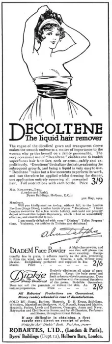 Framed Print : Advertisement for Decoltene liquid hair remover Framed Print : Advertisement for Decoltene liquid hair remover
