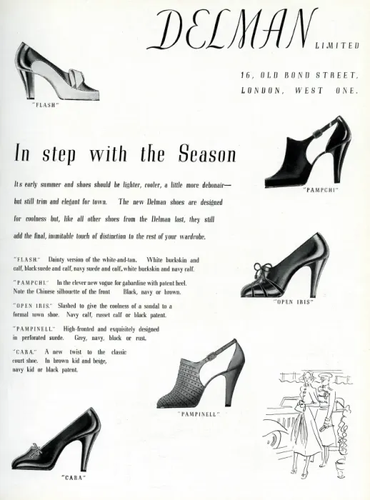 Framed Print : Advert for Delman shoes 1937