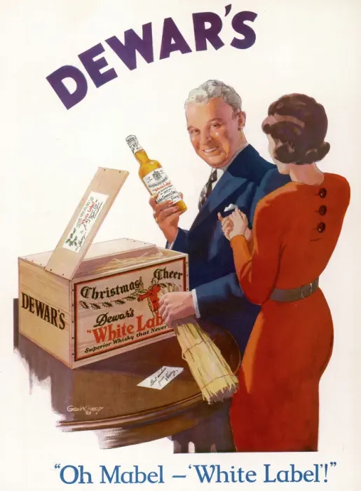 Framed Print : Advert for Dewars Whisky Framed Print : Advert for Dewars Whisky