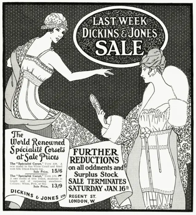 Framed Print : Advert for Dickins & Jones sale