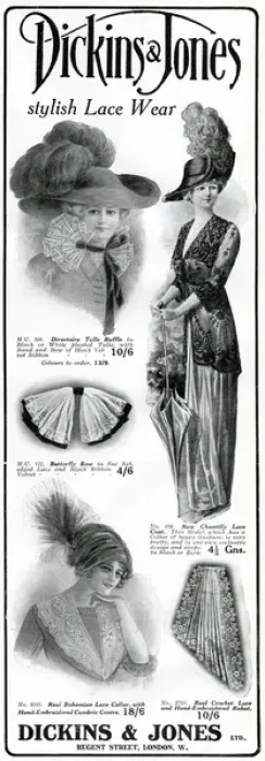 Framed Print : Advert for Dickins & Jones stylish lace wear 1912