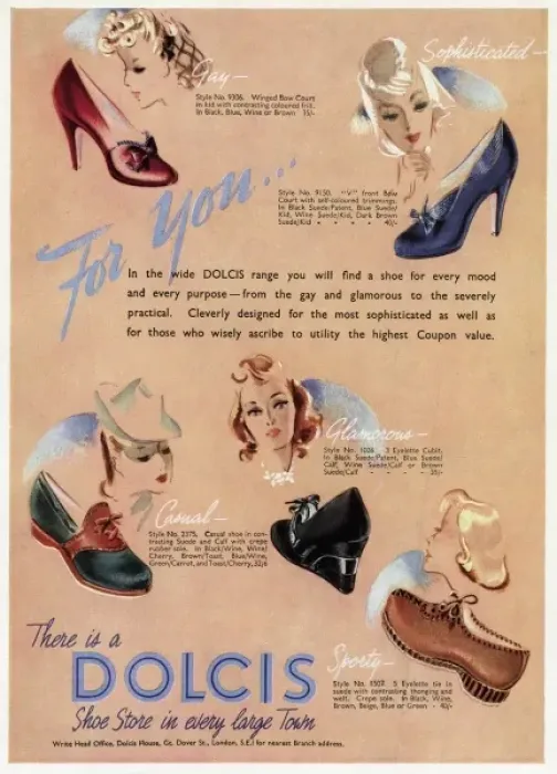 Framed Print : Advert for Dolcis shoes 1941
