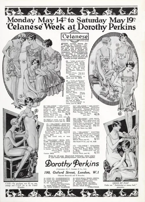 Framed Print : Advert for Dorothy Perkins - womens undergarments 1928